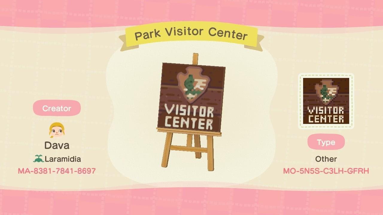 Animal Crossing Design Code: MO-5N5S-C3LH-GFRH Park Visitor Center