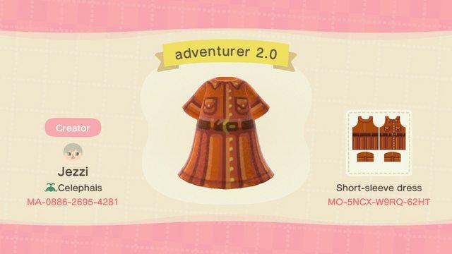 Animal Crossing Design Code: MO-5NCX-W9RQ-62HT adventurer 2.0