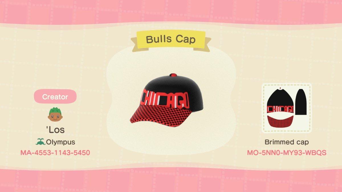 Animal Crossing Design Code: MO-5NN0-MY93-WBQS Bulls Cap