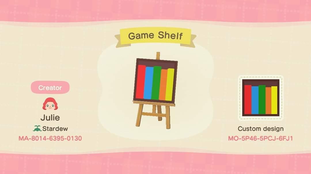 Animal Crossing Design Code: MO-5P46-5PCJ-6FJ1 Board Game Shelf