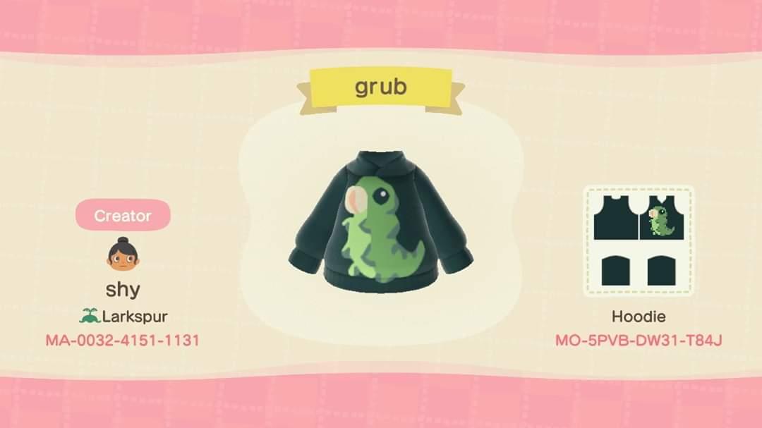Animal Crossing Design Code: MO-5PVB-DW31-T84J Grub