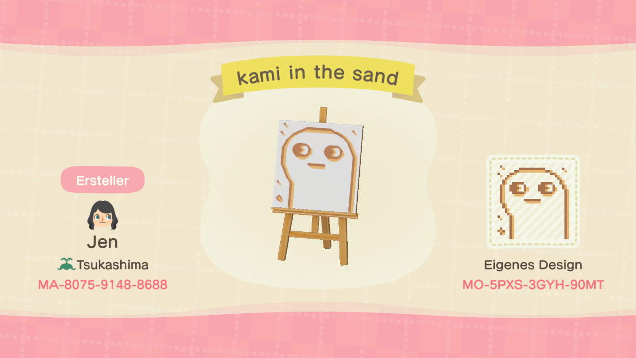 Animal Crossing Design Code: MO-5PXS-3GYH-90MT Sand Kami