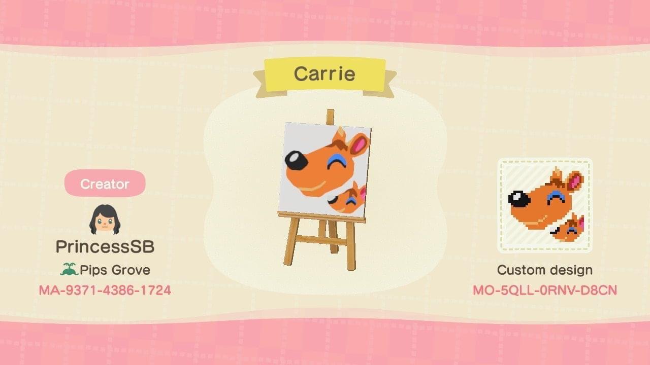 Animal Crossing Design Code: MO-5QLL-0RNV-D8CN Carrie