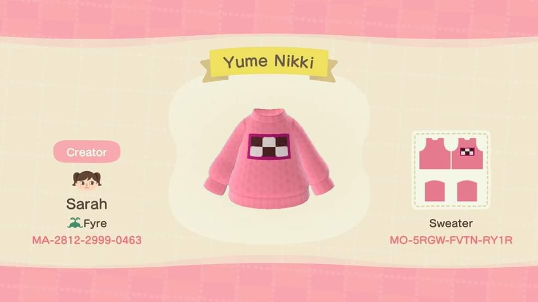 Animal Crossing Design Code: MO-5RGW-FVTN-RY1R Yume Nikki