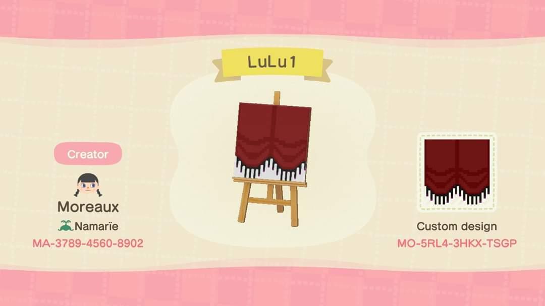 Animal Crossing Design Code: MO-5RL4-3HKX-TSGP LuLu1