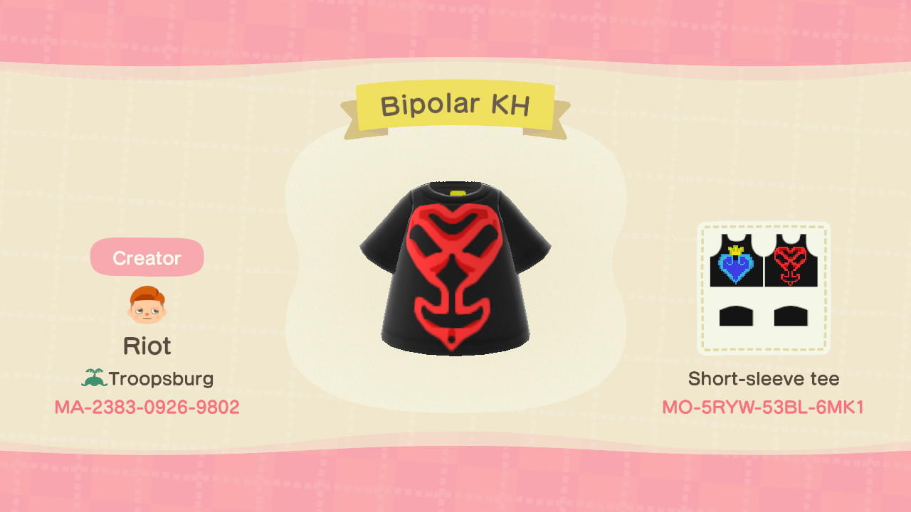 Animal Crossing Design Code: MO-5RYW-53BL-6MK1 Bipolar KH