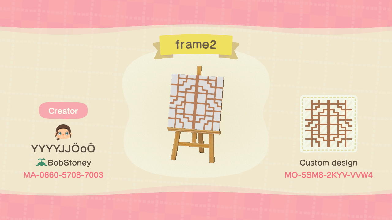 Animal Crossing Design Code: MO-5SM8-2KYV-VVW4 Frame
