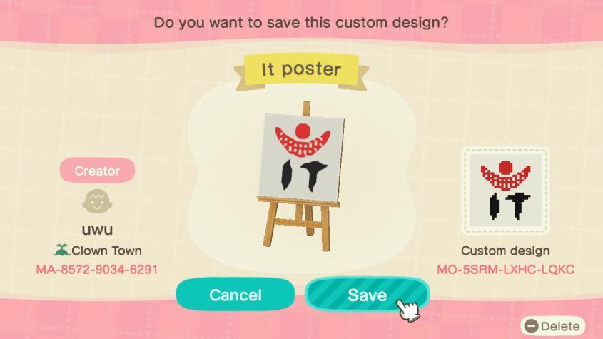 Animal Crossing Design Code: MO-5SRM-LXHC-LQKC It poster