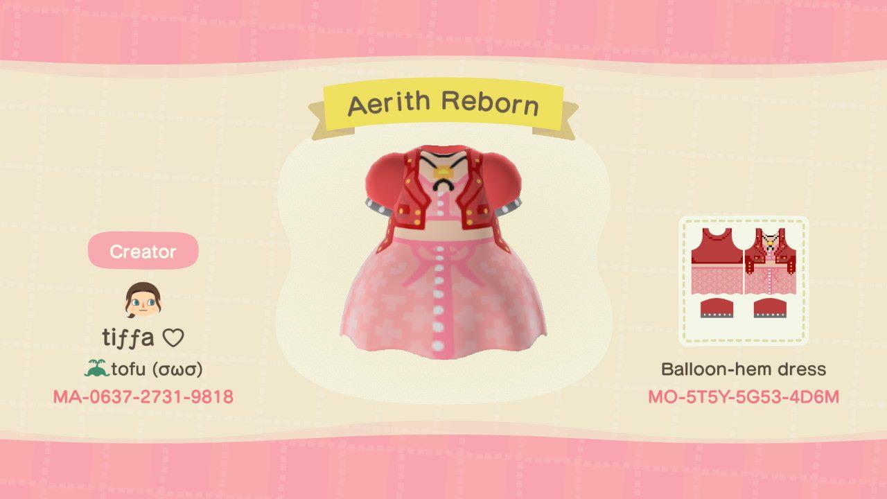 Animal Crossing Design Code: MO-5T5Y-5G53-4D6M Aerith Reborn FF7