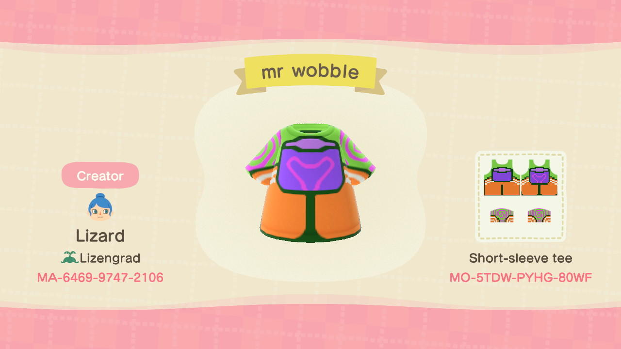 Animal Crossing Design Code: MO-5TDW-PYHG-80WF Me Wobble