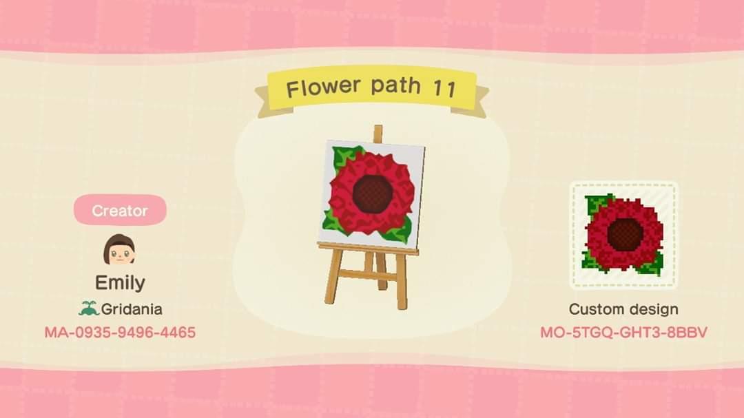 Animal Crossing Design Code: MO-5TGQ-GHT3-8BBV Flower Path 11
