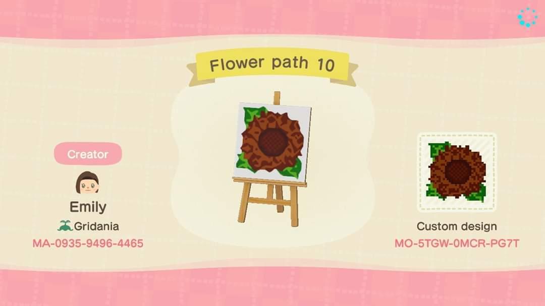 Animal Crossing Design Code: MO-5TGW-0MCR-PG7T Flower Path 10