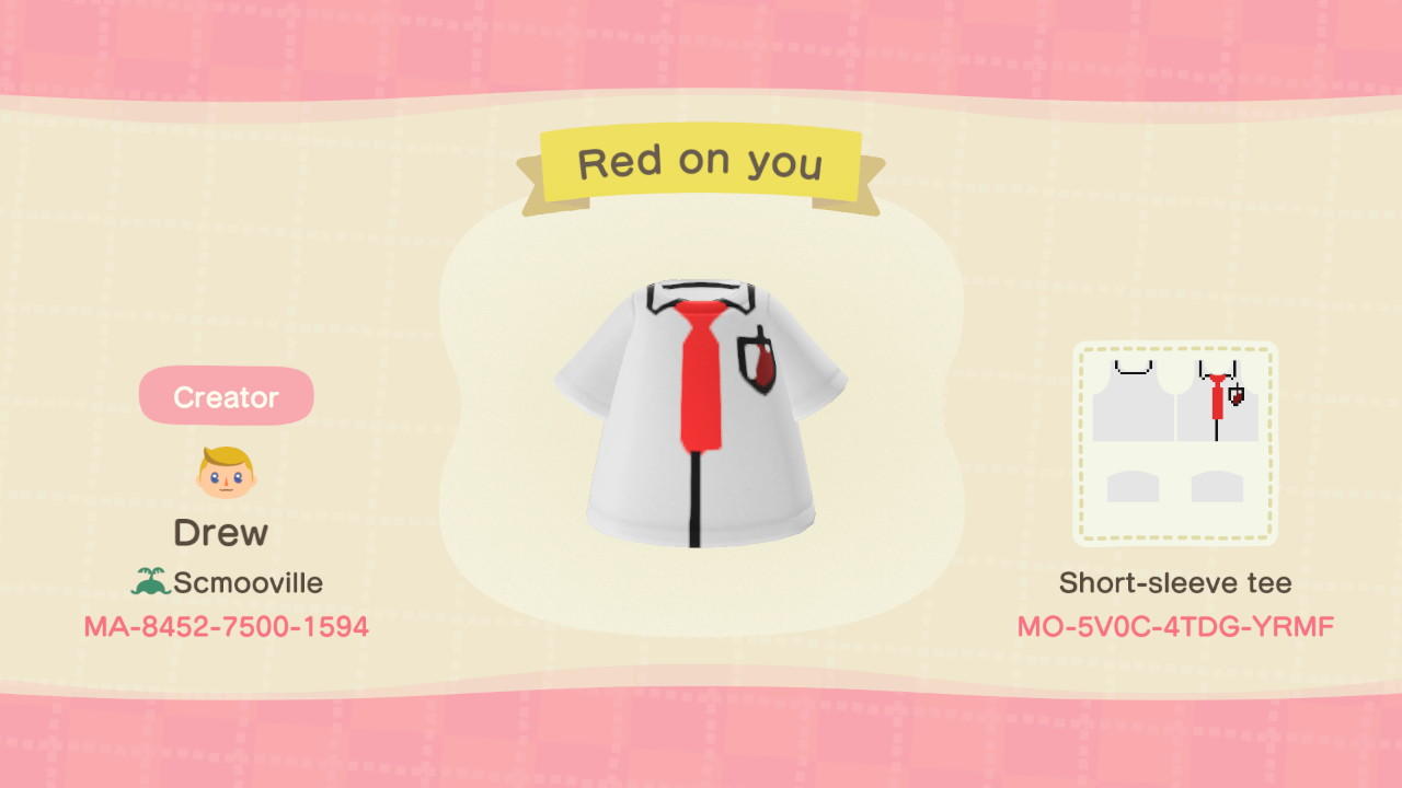 Animal Crossing Design Code: MO-5V0C-4TDG-YRMF Red on You