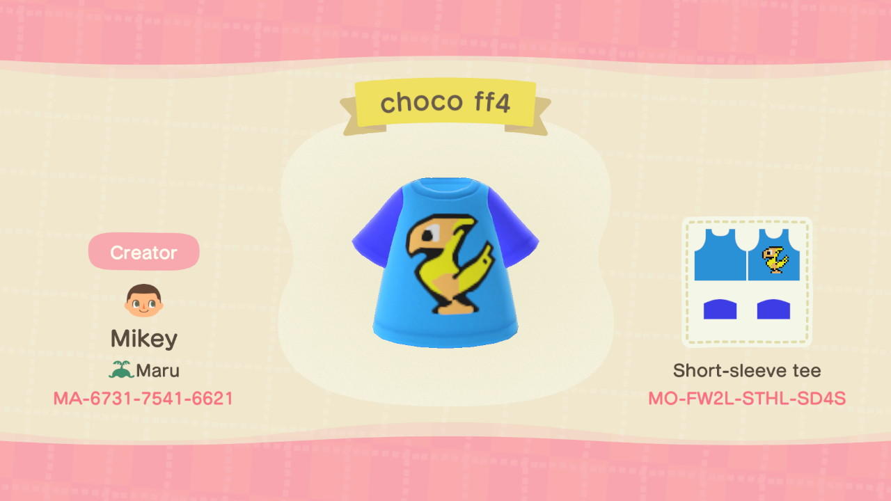 Animal Crossing Design Code: MO-5W21-STHL-SD4S choco ff4