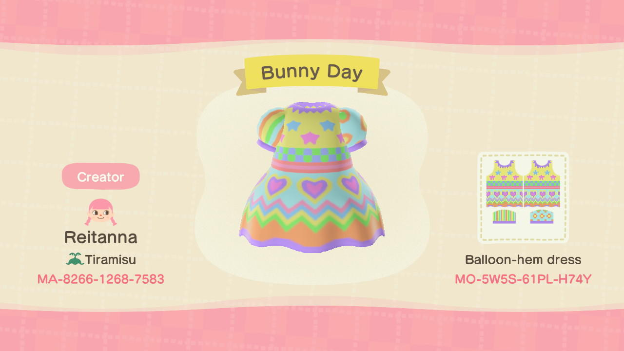 Animal Crossing Design Code: MO-5W5S-61PL-H74Y Bunny Day