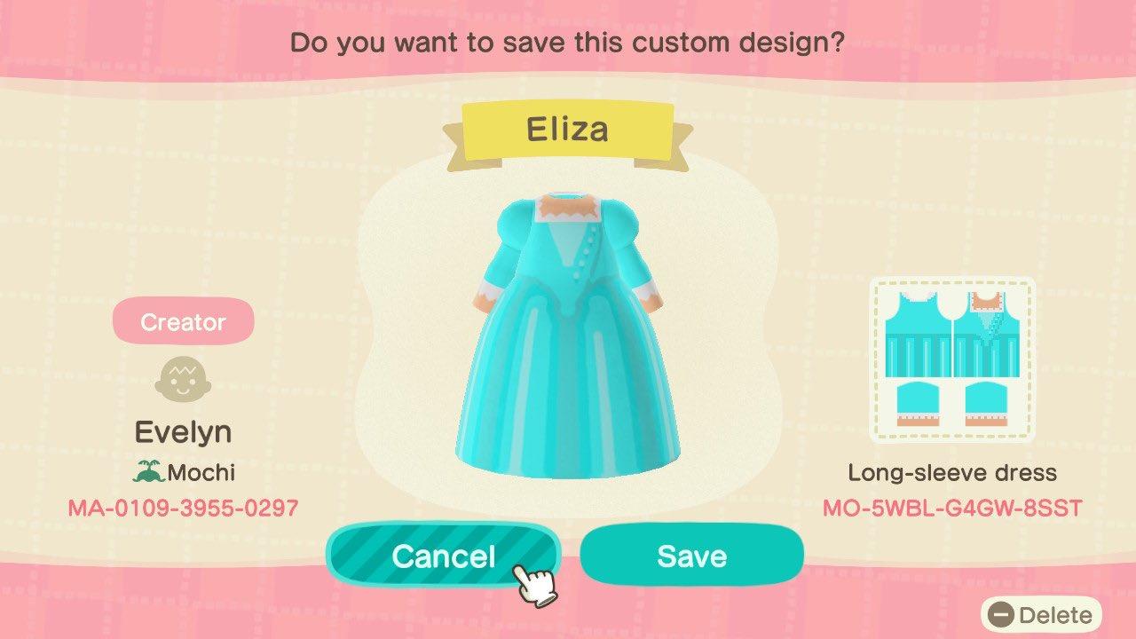 Animal Crossing Design Code: MO-5WBL-G4GW-8SST Eliza