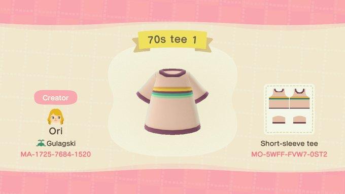 Animal Crossing Design Code: MO-5WFF-FVW7-0ST2 70s tee 1
