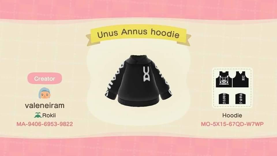Animal Crossing Design Code: MO-5X15-67QD-W7WP Unus Annus Blk Fndrs