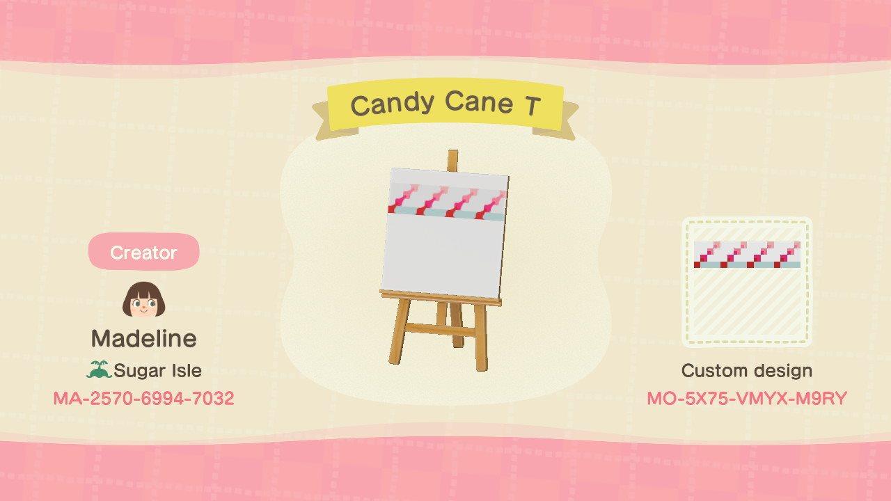Animal Crossing Design Code: MO-5X75-VMYX-M9RY Candy Cane T