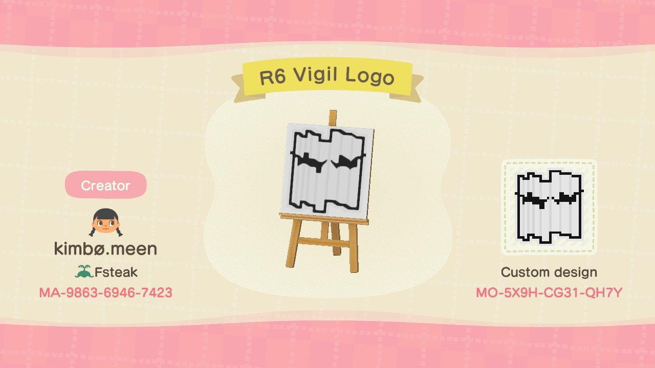 Animal Crossing Design Code: MO-5X9H-CG31-QH7Y R6 VIGIL