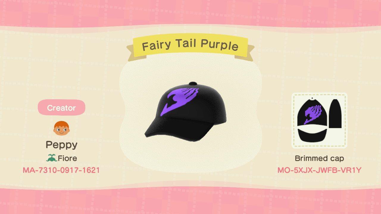 Animal Crossing Design Code: MO-5XJX-JWFB-VR1Y Fairy Tail Purple