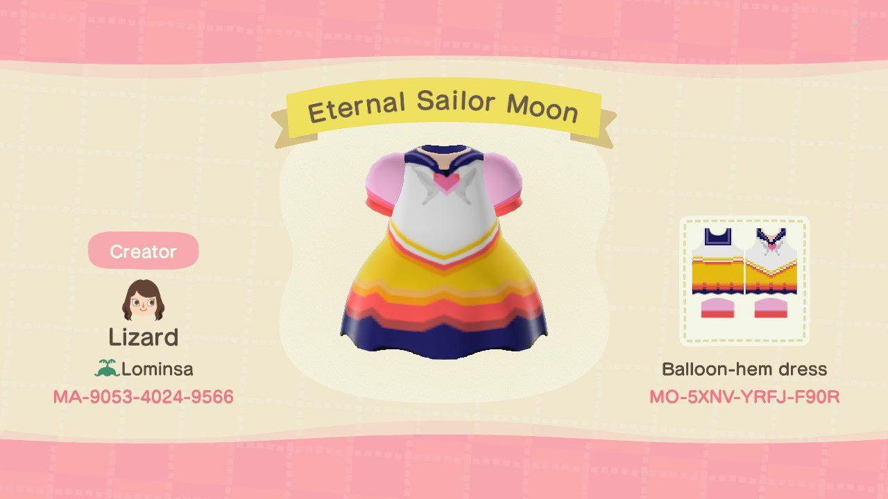 Animal Crossing Design Code: MO-5XNV-YRFJ-F90R Eternal Sailor Moon