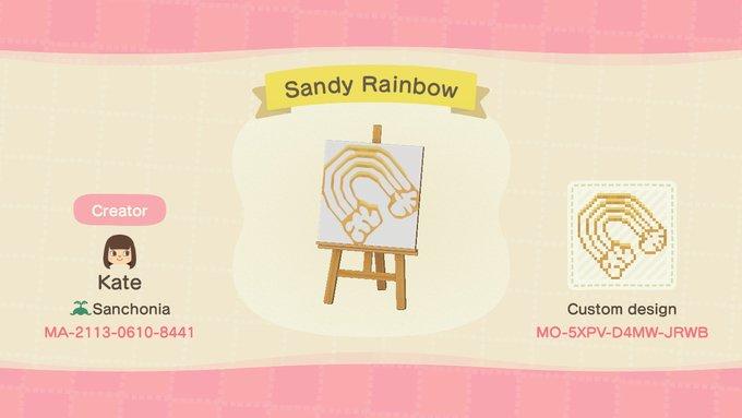 Animal Crossing Design Code: MO-5XPV-D4MW-JRWB Sandy Rainbow