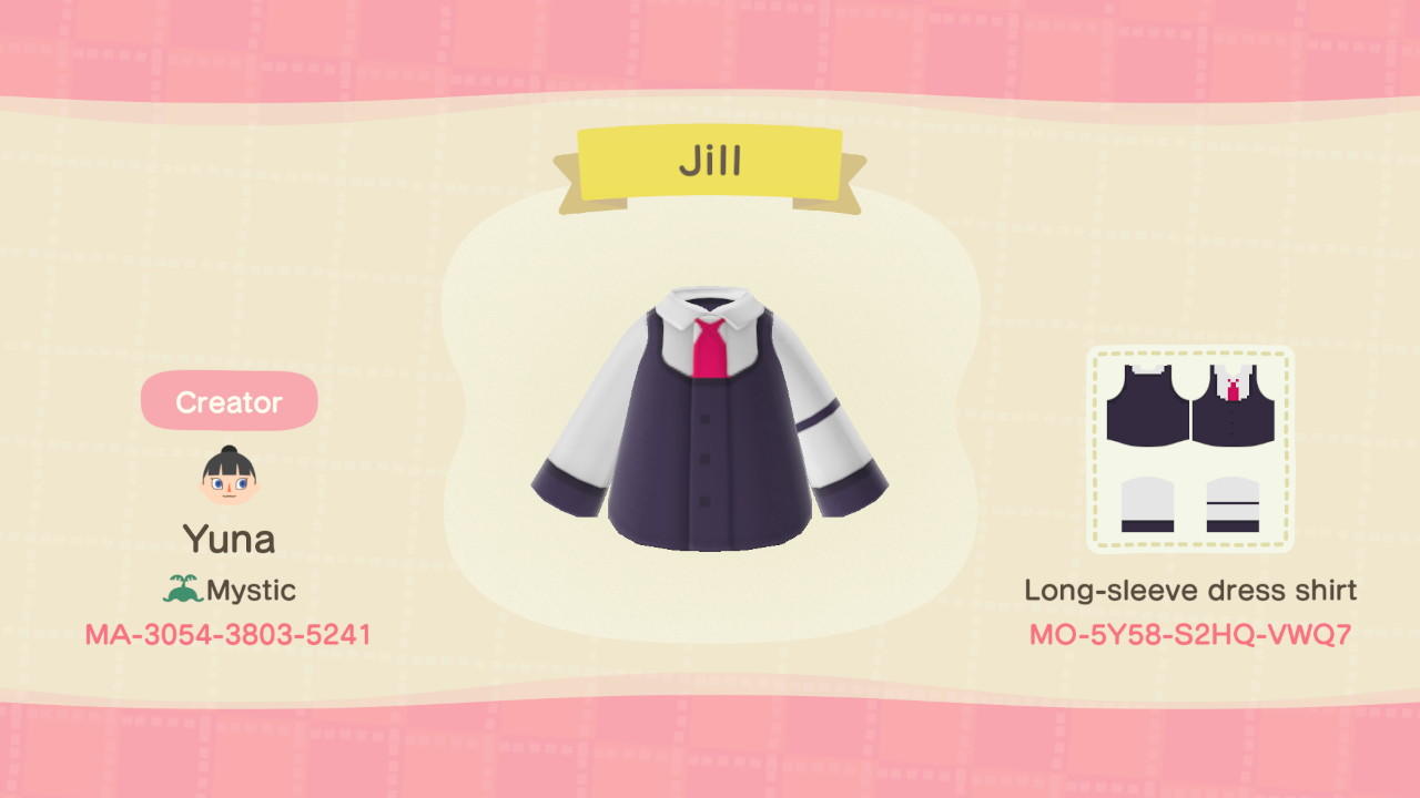 Animal Crossing Design Code: MO-5Y58-S2HQ-VWQ7 Jill Stingray