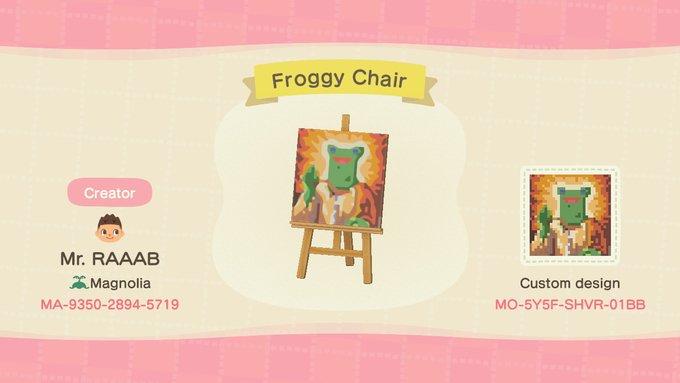 Animal Crossing Design Code: MO-5Y5F-SHVR-01BB Froggy Chair