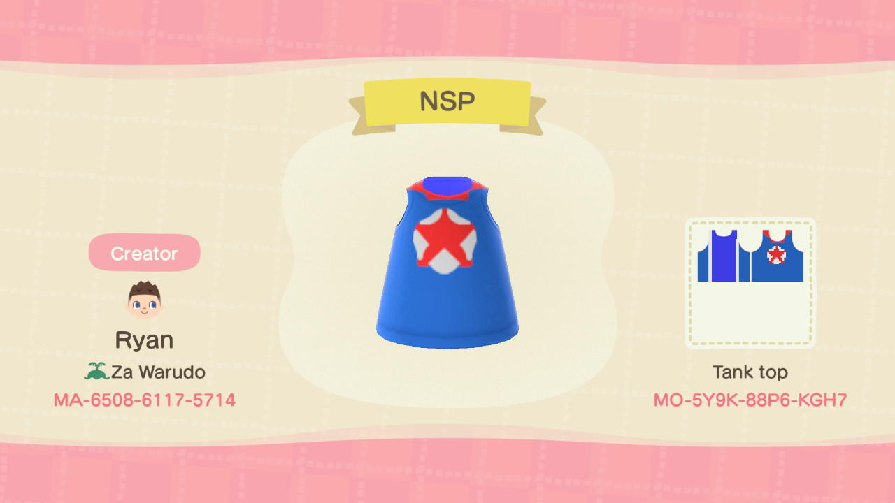 Animal Crossing Design Code: MO-5Y9K-88P6-KGH7 NSP
