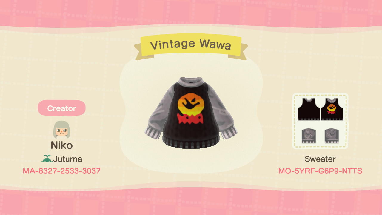Animal Crossing Design Code: MO-5YRF-G6P9-NTTS Vintage Wawa