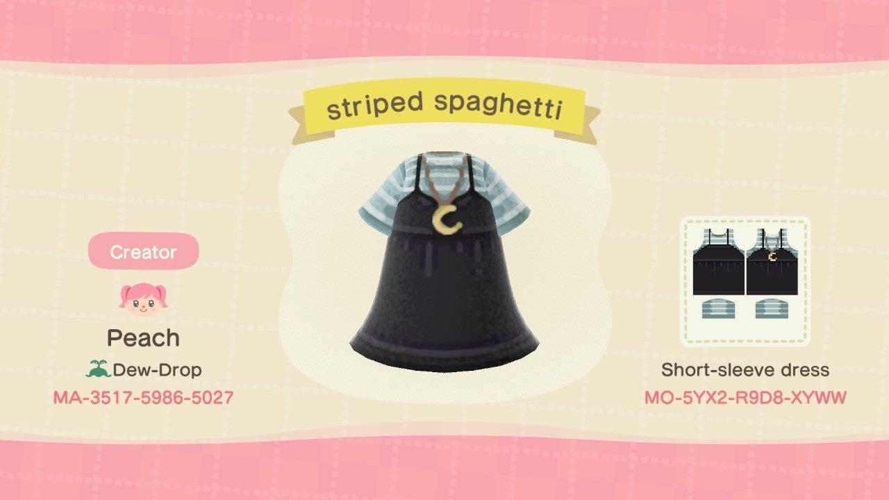 Animal Crossing Design Code: MO-5YX2-R9D8-XYWW striped spaghetti