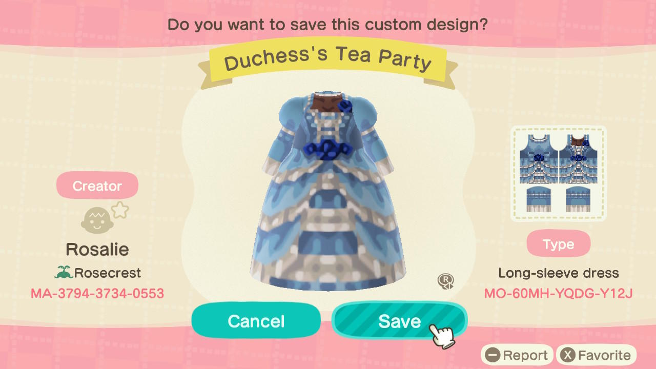 Animal Crossing Design Code: MO-60MH-YQDG-Y12J Duchess’ Tea Party