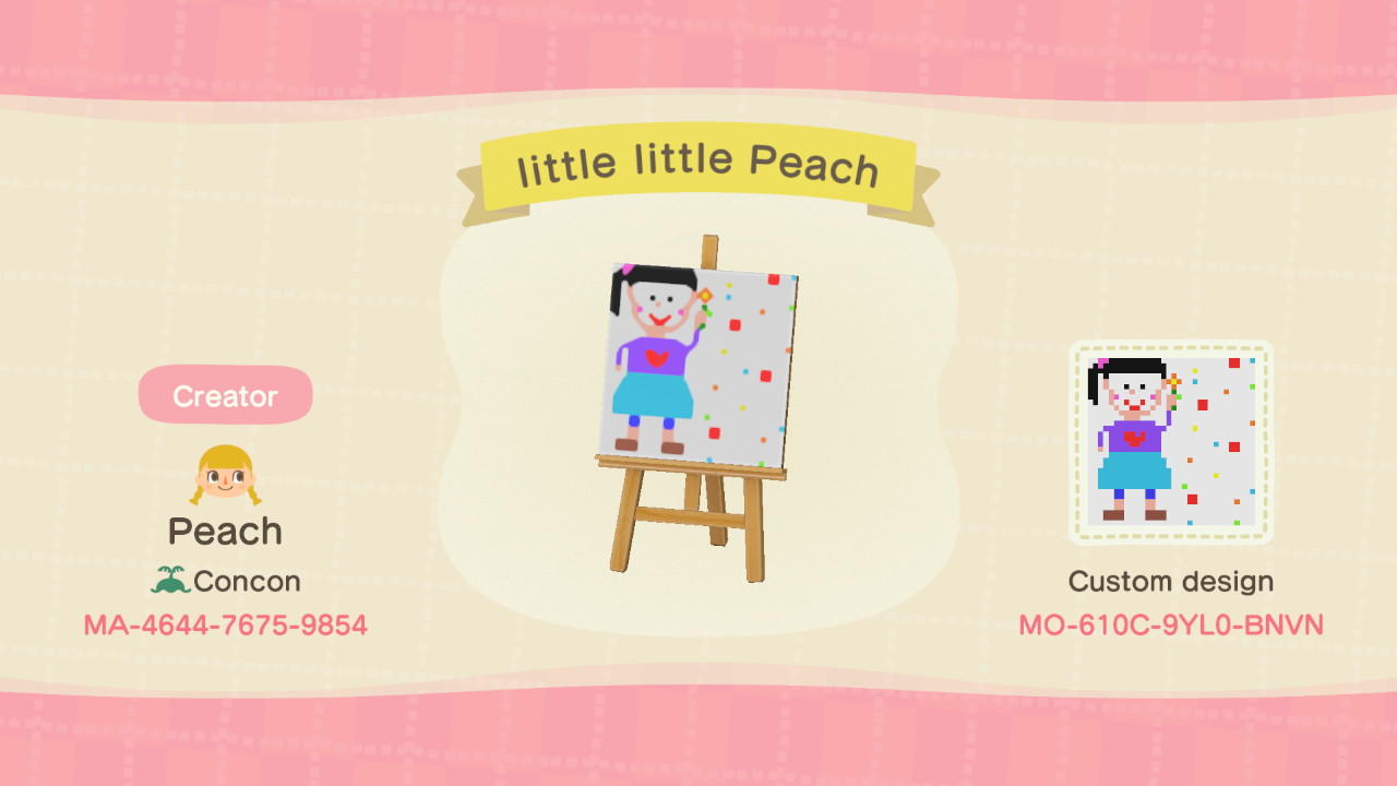 Animal Crossing Design Code: MO-610C-9YL0-BNVN little little Peach