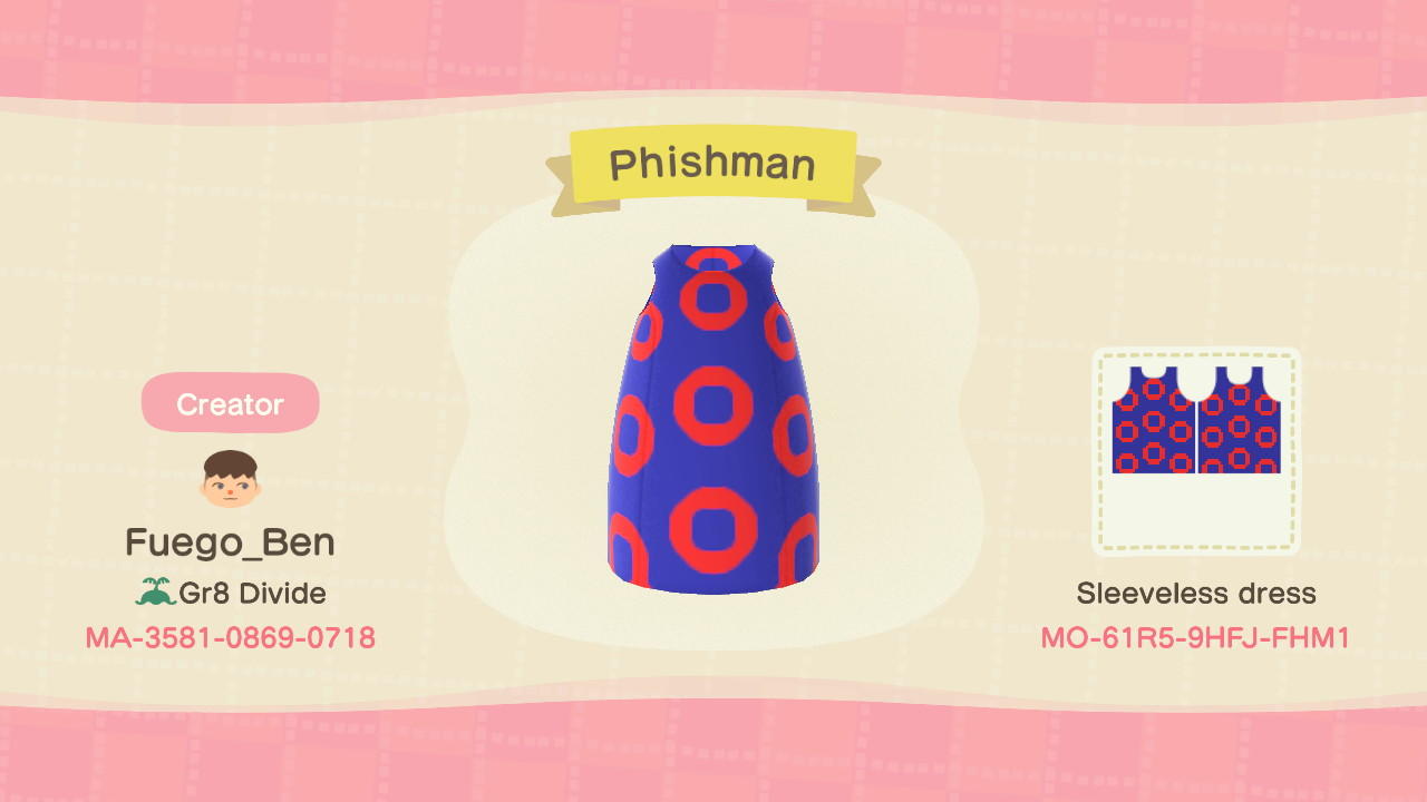 Animal Crossing Design Code: MO-61R5-9HFJ-FHM1 Phishman