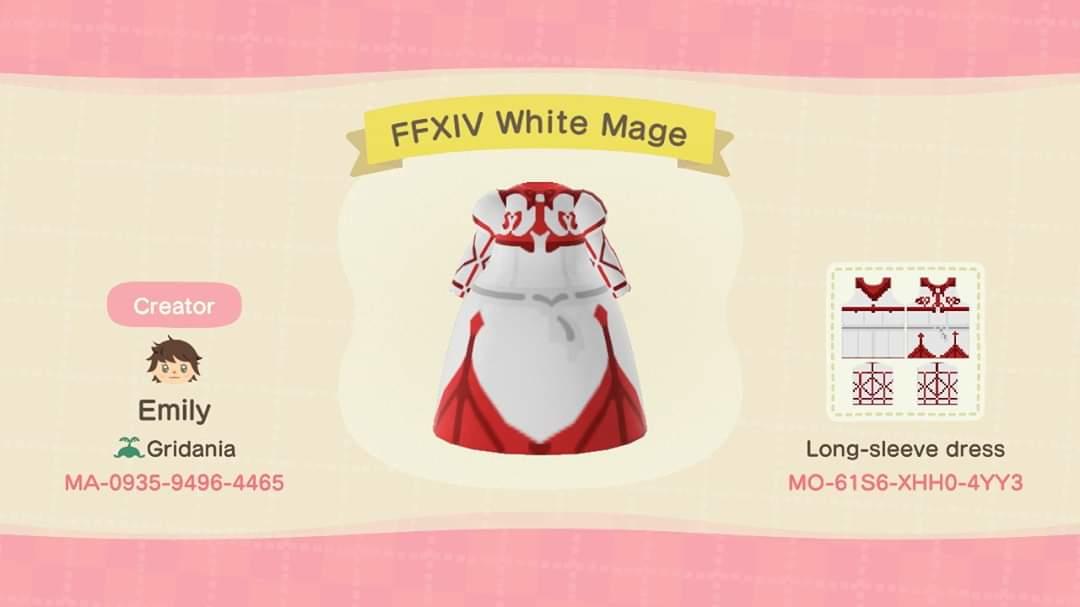 Animal Crossing Design Code: MO-61S6-XHH0-4YY3 FFXIV White Mage