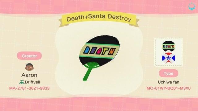 Animal Crossing Design Code: MO-61WY-BQ01-M3X0 Death+Santa Destroy