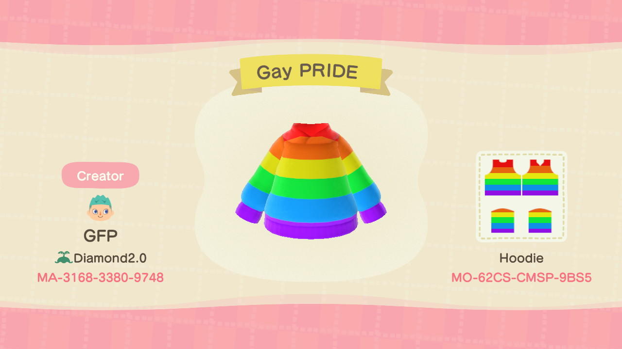Animal Crossing Design Code: MO-62CS-CMSP-9BS5 Gay PRIDE