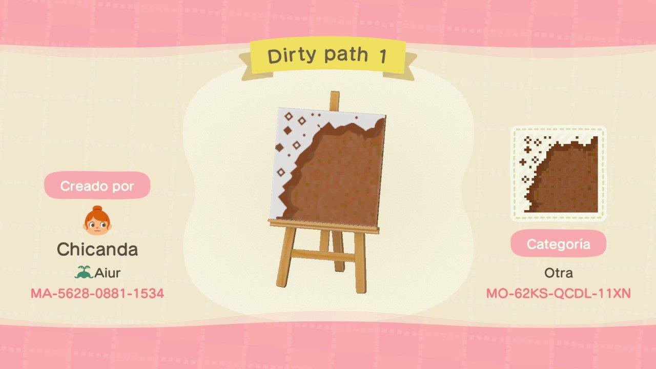 Animal Crossing Design Code: MO-62KS-QCDL-11XN Dirty path 1