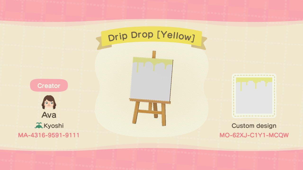 Animal Crossing Design Code: MO-62XJ-C1Y1-MCQW Drip Drop [Yellow]