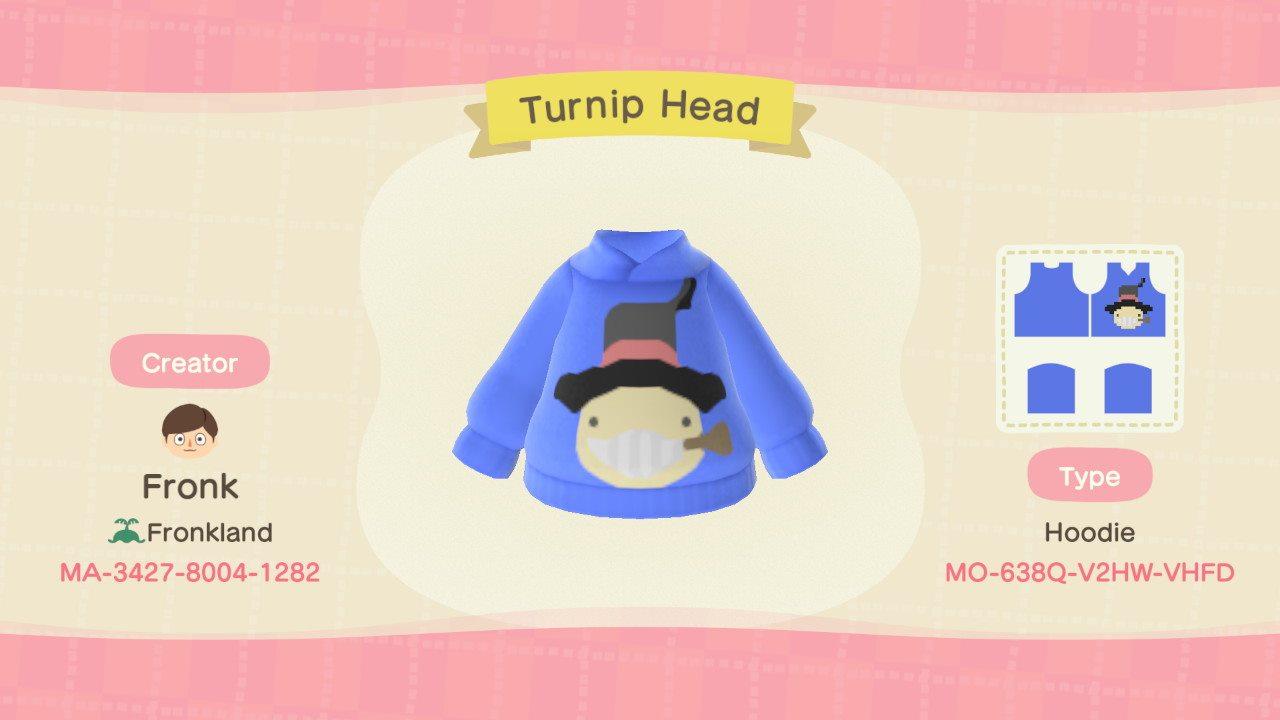 Animal Crossing Design Code: MO-638Q-V2HW-VHFD Turnip Head