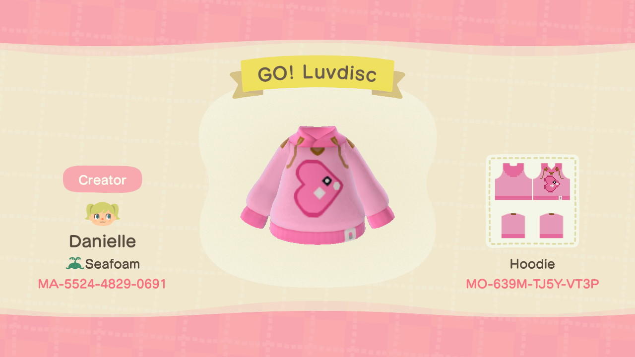 Animal Crossing Design Code: MO-639M-TJ5Y-VT3P Luvdisc Pokemon Go