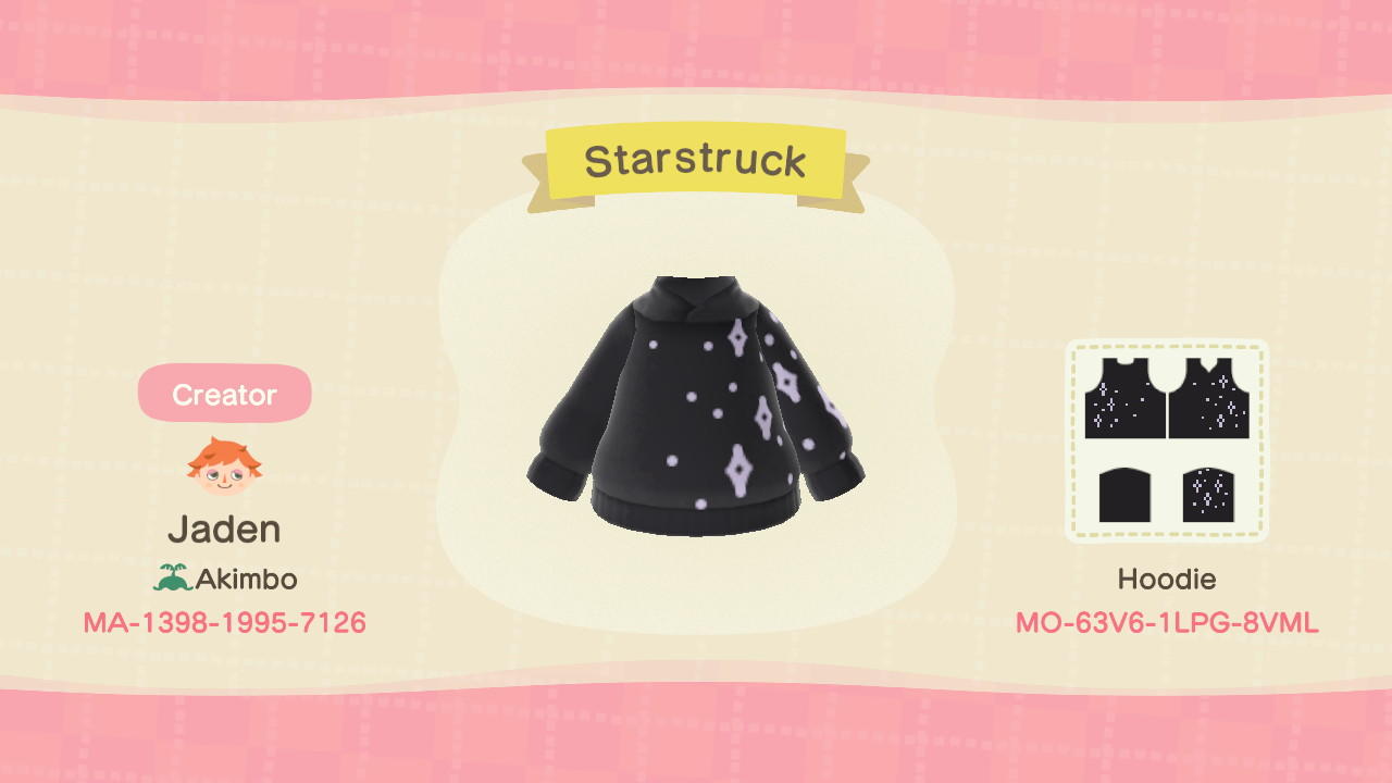 Animal Crossing Design Code: MO-63V6-1LPG-8VML Starstruck