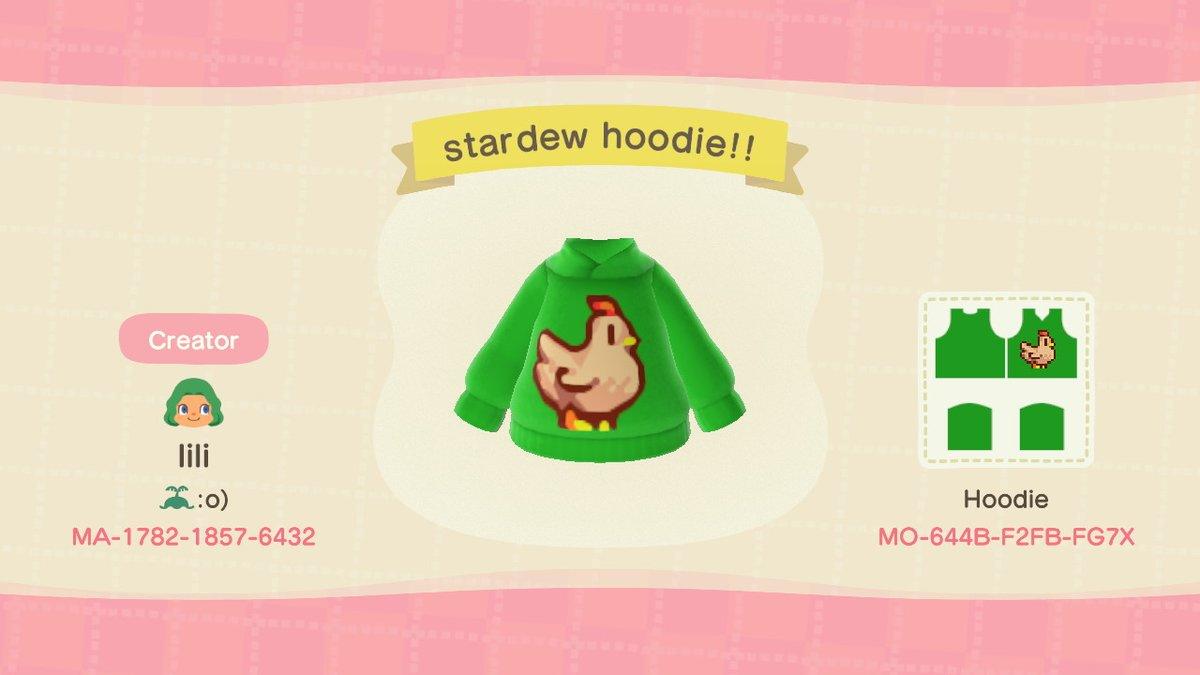 Animal Crossing Design Code: MO-644B-F2FB-FG7X stardew hoodie!!