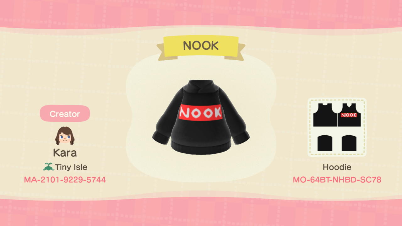 Animal Crossing Design Code: MO-64BT-NHBD-SC78 NOOK