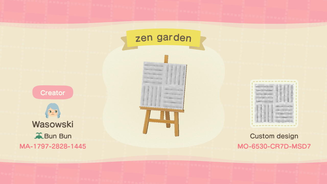 Animal Crossing Design Code: MO-6530-CR7D-MSD7 zen garden
