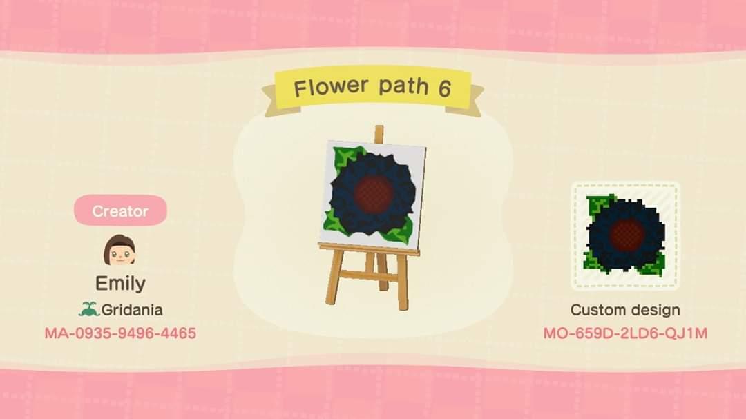 Animal Crossing Design Code: MO-659D-2LD6-QJ1M Flower Path 6