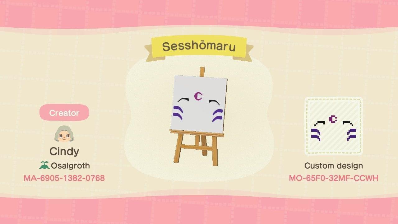 Animal Crossing Design Code: MO-65F0-32MF-CCWH Sesshōmaru