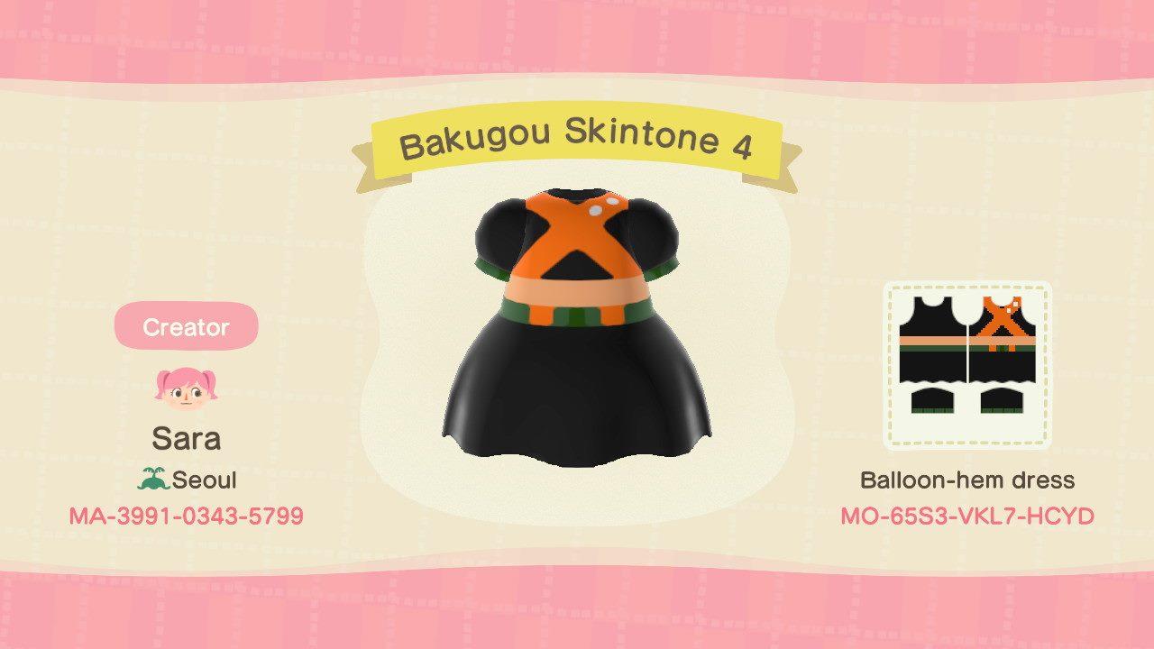 Animal Crossing Design Code: MO-65S3-VKL7-HCYD Bakugou Skintone 4