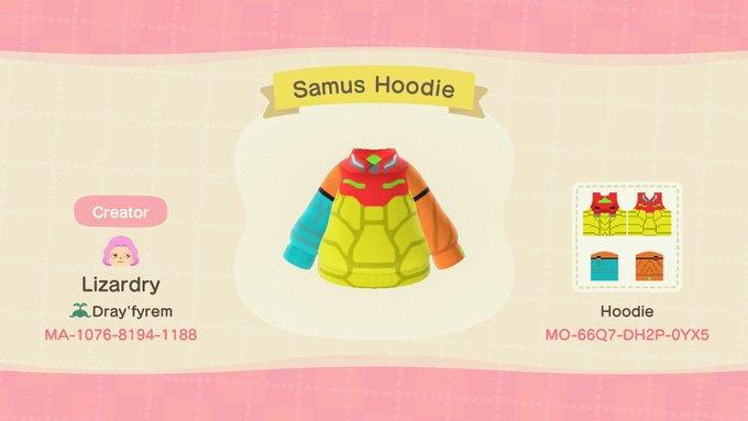 Animal Crossing Design Code: MO-66Q7-DH2P-0YX5 Samus Hoodie
